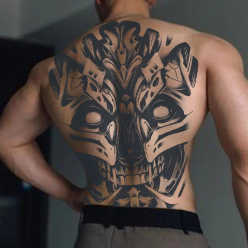 Angel Wings God Tattoo Stickers Realistic Juice Ink Semi Permanent Full Back Body Tattoo Temporary Lasting 2 Weeks Men Adult