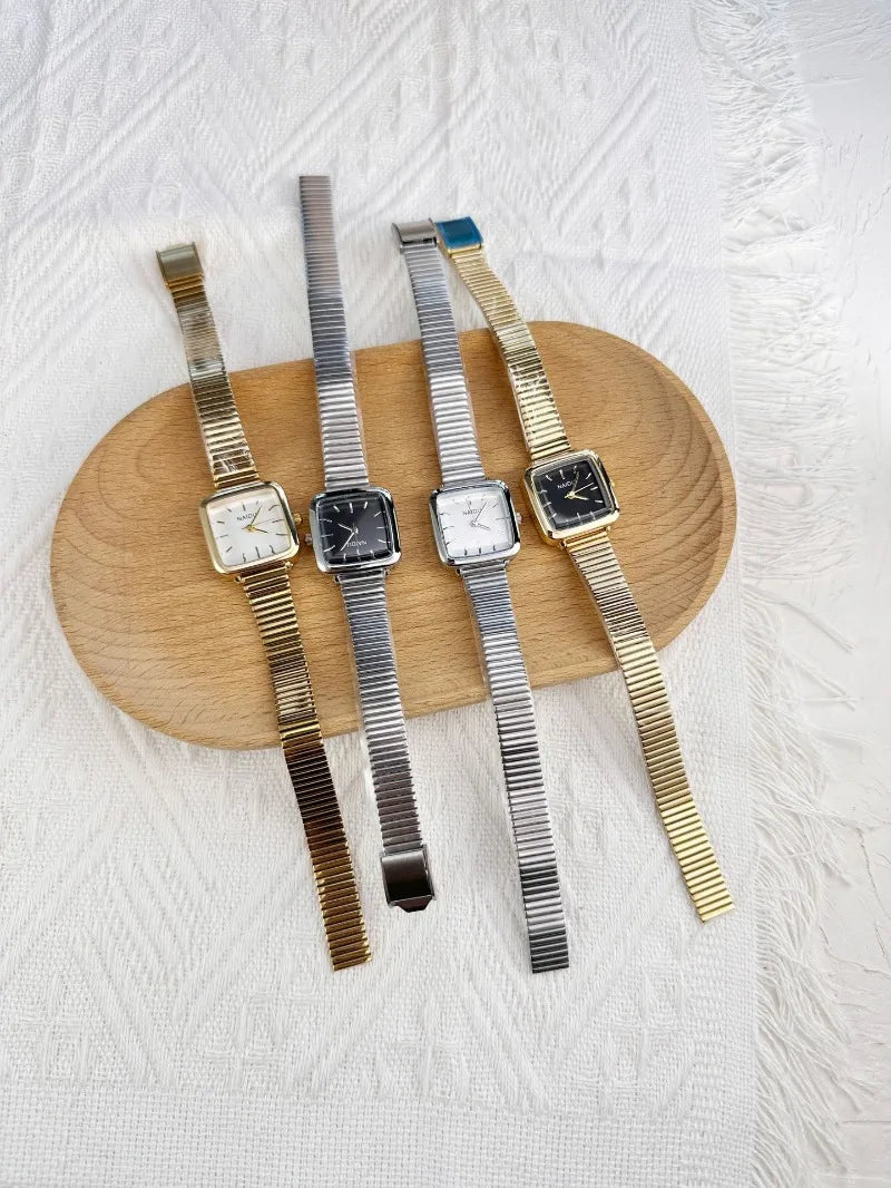 Retro Steel Strap Watch for Women Luxury Gift Square Quartz Watch Students Casual Ladies Wristwatch Dropshipping Reloj Mujer