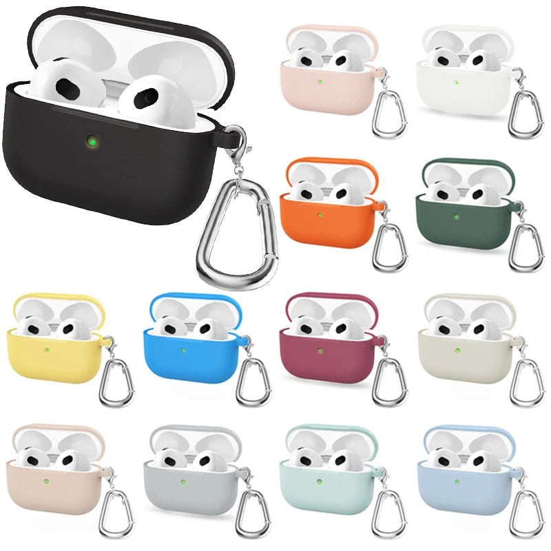 Origin Soft Silicone For Apple Airpods 3 Protective Case Bluetooth Wireless Earphones Cover Shell for Air Pods 3rd gen With Hook