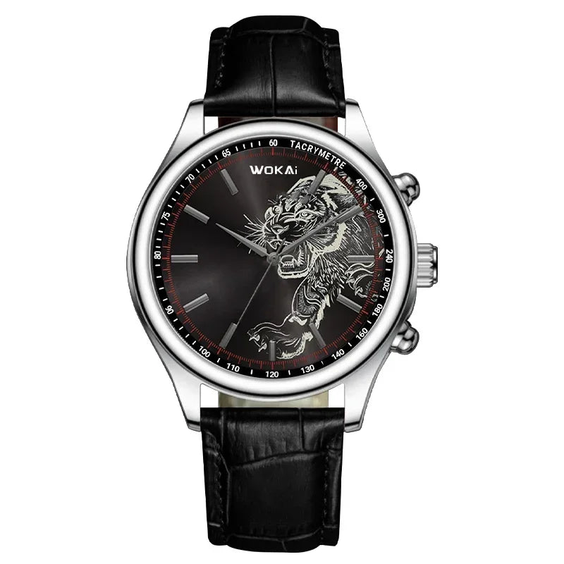 GENEVA High Quality Men's Luxury Belt Fashion Quartz Watch Men Round Business Student Sport Waterproof Glow