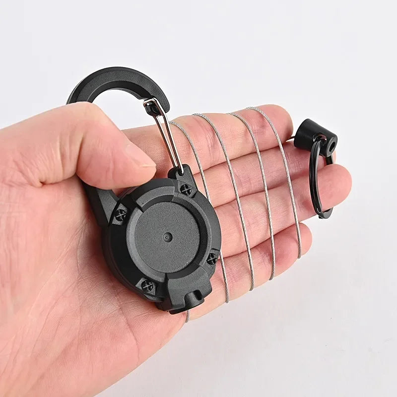 1Pcs Anti-theft Metal Easy-to-pull Buckle Rope Elastic Keychain Sporty Retractable Key Ring Anti Lost Yoyo Ski Pass ID Card