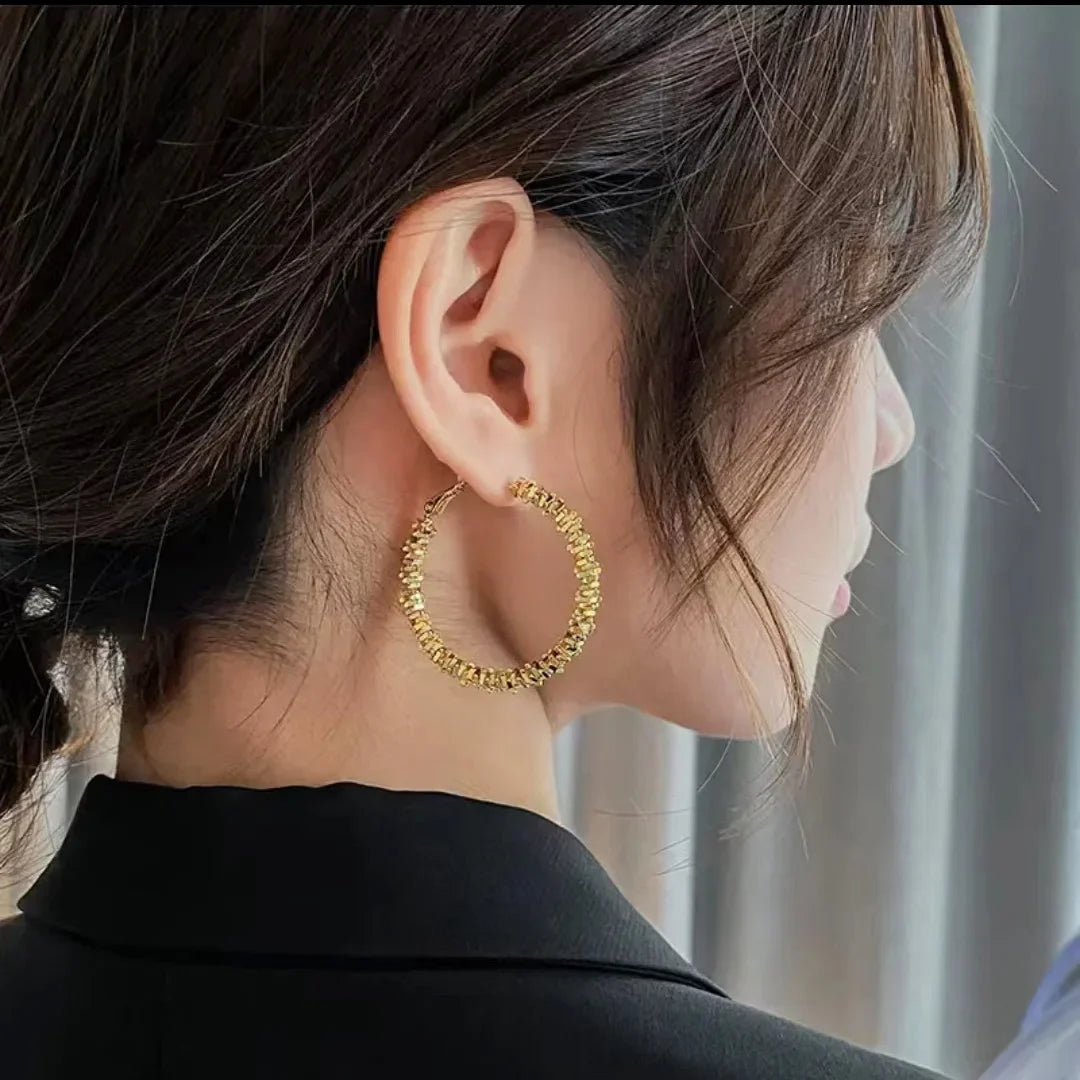 Minimalist  Metal Hoop Earring for Woman Trendy Round Circle Statement Earrings Brincos  Party Jewelry