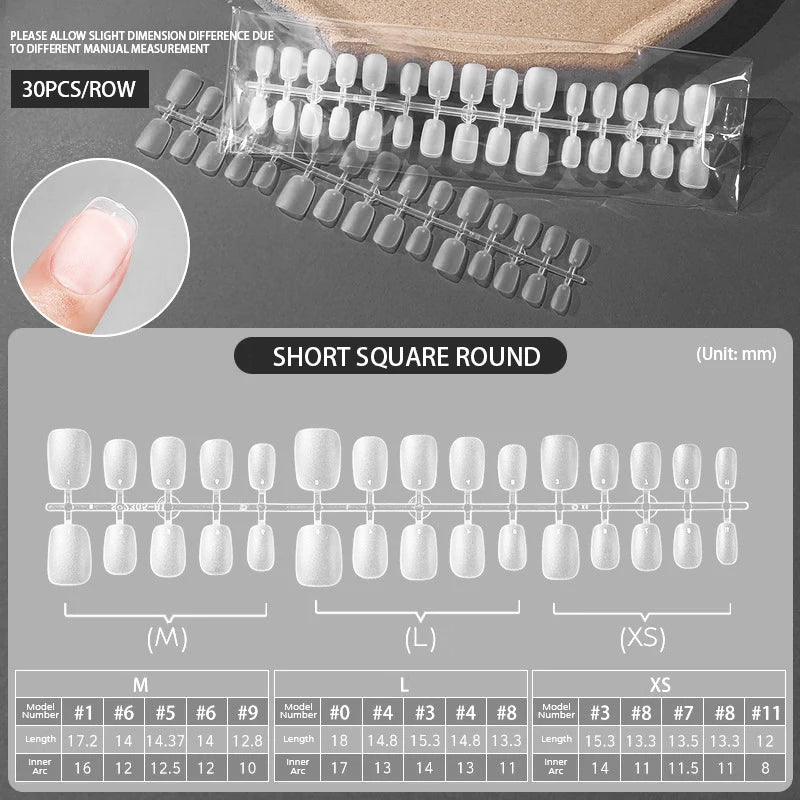 24Pcs/Set White French Press on Fake Nails Full Cover Artificial Wearable Nail Beauty Tips Naked French White False Nails Art