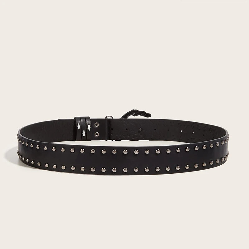Halloween Skeleton Hand Belt Skull Casual Gothic Men Belt Vintage Snap Buckle Beaded Hip Hop Rock Cowboy Decoration Punk Belts