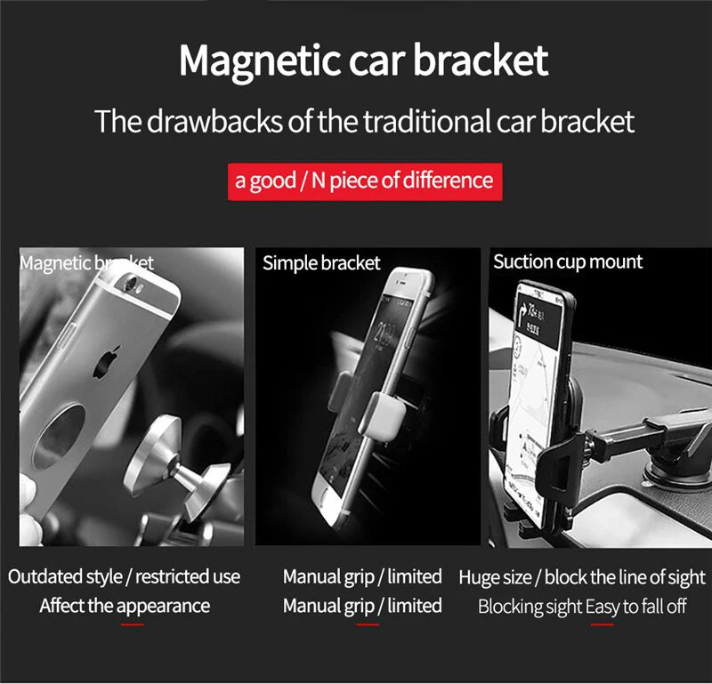 Metal Car Air Vent Magnetic 360° Rotatable Car Phone Holder Universal Mobile Phone Stand For IPhone 15 Samsung GPS Support Mount