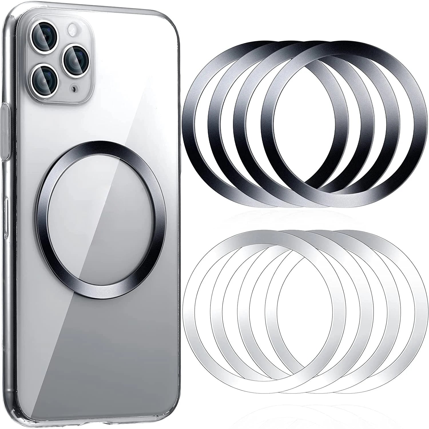 1-5PCS Metal Plate Ring for Magsafe Wireless Charging Iron Sheet Stickers Magnet Car Phone Holder Adhesive Disk for IPhone 14 15