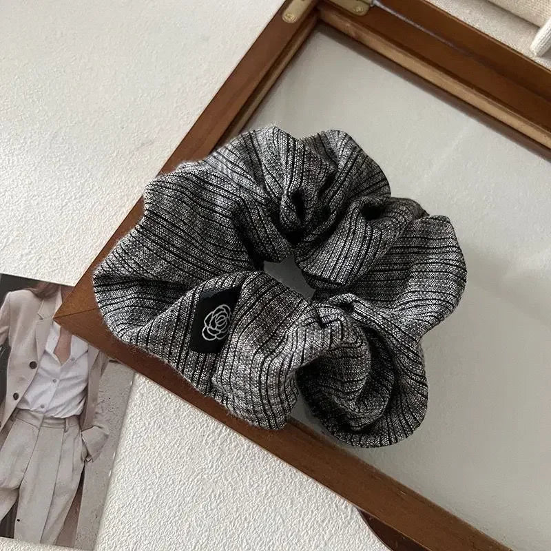 Vintage Fashion Women New Plaid Elastic Hair Bands Elegant Designers Girl Hair Tie Ponytail Hair Accessories