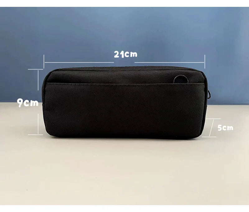 Black Capacity Pencil Case Kawaii Cute Pencils Cases Student Pen Case Big School Supplies Stationery Pencil Bags Pencil Pouch