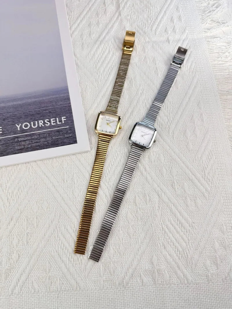 Retro Steel Strap Watch for Women Luxury Gift Square Quartz Watch Students Casual Ladies Wristwatch Dropshipping Reloj Mujer