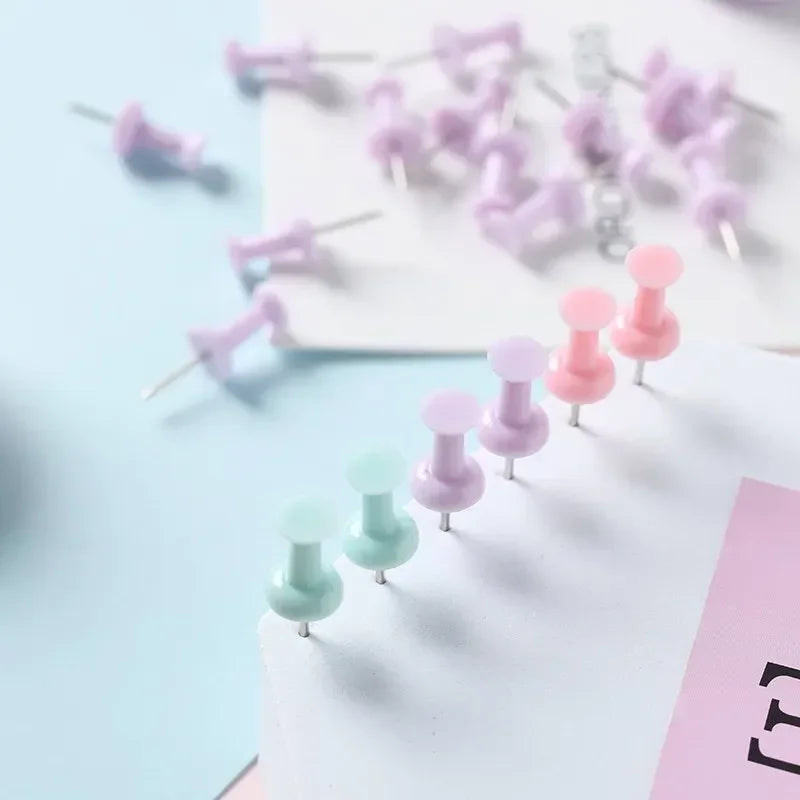 40/10Pcs Pink/Green/Purple Push Pins Thumb Thumbtack Board Pins Drawing Photo Wall Studs Office School Supplies