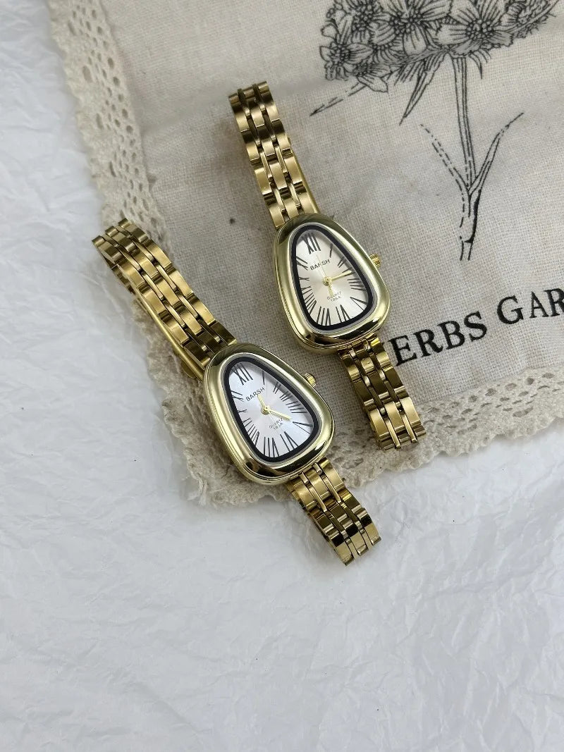 Hot Sale Stainless Steel Strap Women's Watch Irregular Snake Head Dial Ladies Quartz Watch Fashion Luxury Gift Clock Wholesale