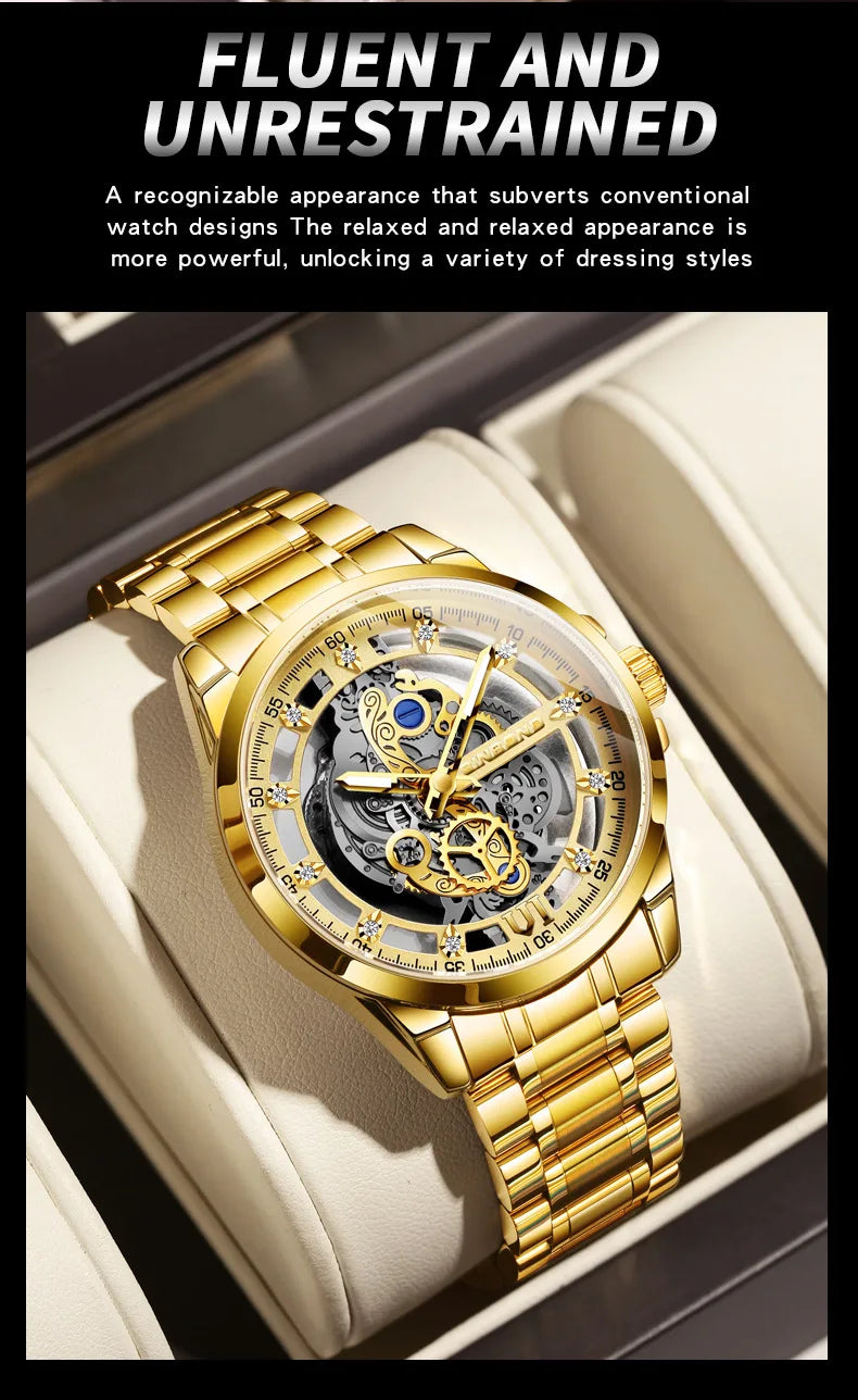 UTHAI Authentic Men Quartz Watch Business Luxury Trendy Waterproof Quality High Steel  Watch Male Fashion Clock Wristwatches