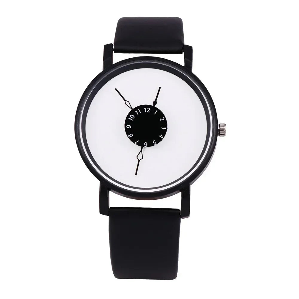 Couple Casual Quartz Watches Leather Band Strap Watch Analog Wrist Watch for Women Men Creative Digital Dial Clock Reloj Mujer