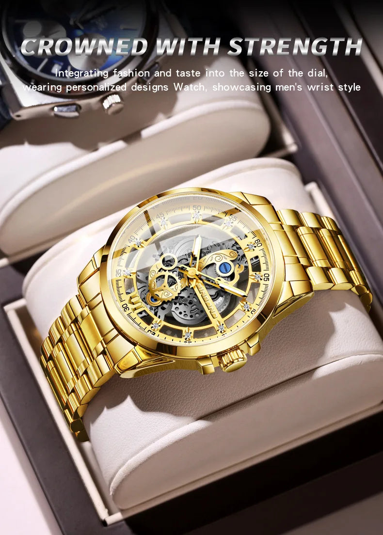 UTHAI Authentic Men Quartz Watch Business Luxury Trendy Waterproof Quality High Steel  Watch Male Fashion Clock Wristwatches