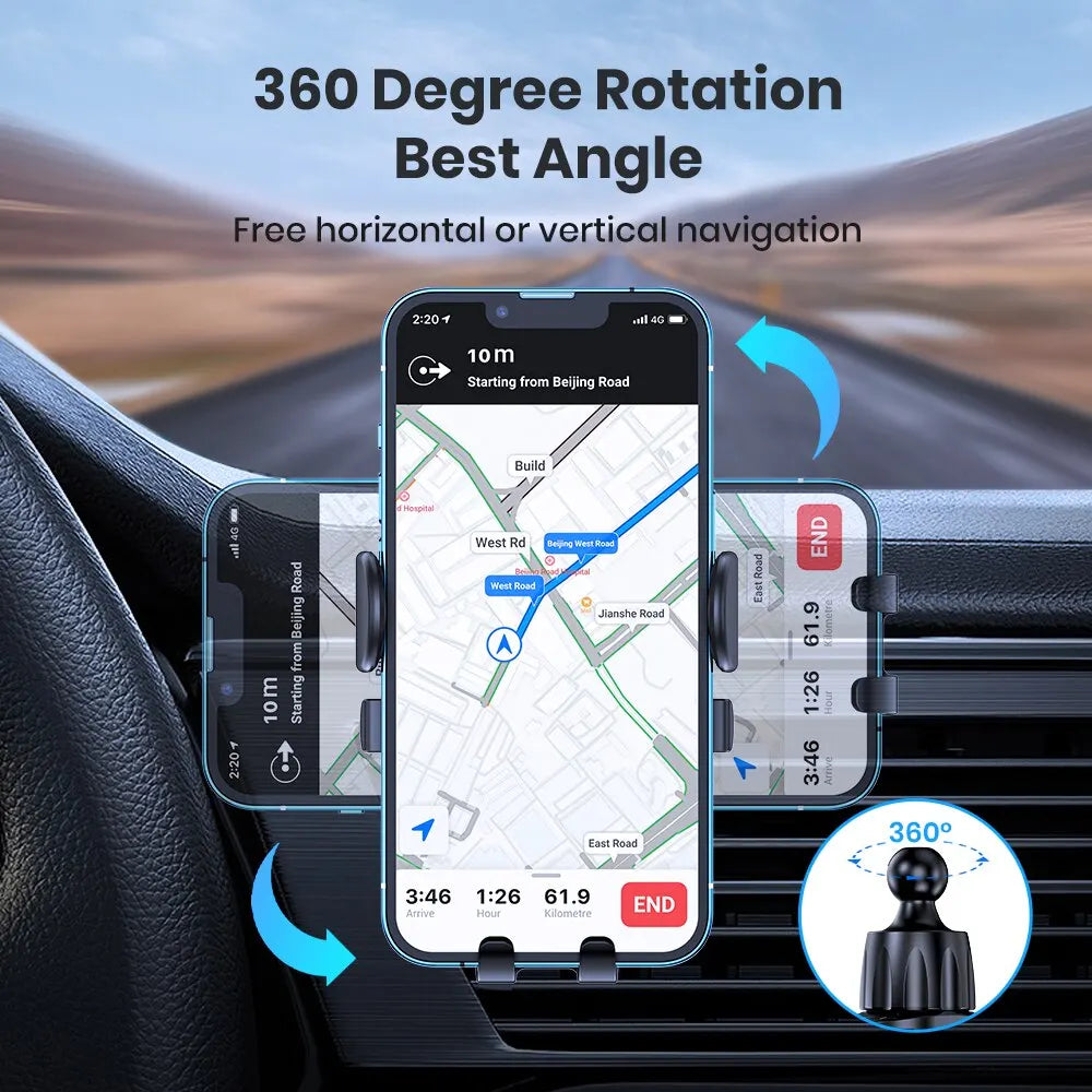 Gravity Car Phone Holder Auto Air Vent Clip Cell Smartphone GPS Support 360 Degree Rotation Air Outlet Mount for Mobile Phone