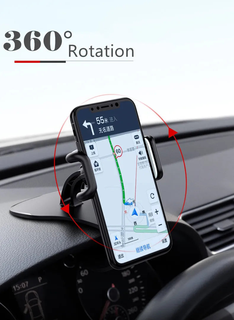 360° Rotatable Car Phone Holder Universal Smartphone Stands Car Rack Dashboard Support for Auto Grip Mobile Phone Fixed Bracket
