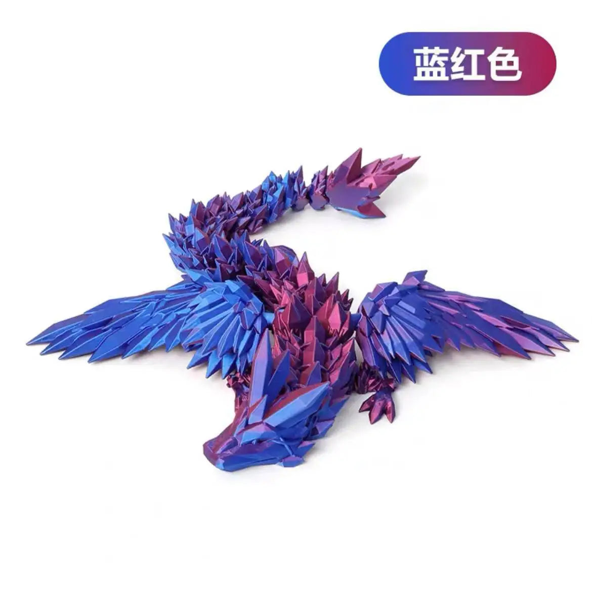 3D Printed Gem Dragon Western Style Colorful Full Body Movable Dragon Toy Crafts Desktop Dragons Figurines Ornament Table Decor