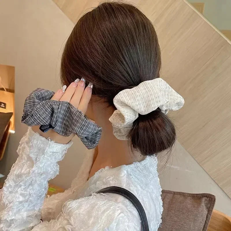 Vintage Fashion Women New Plaid Elastic Hair Bands Elegant Designers Girl Hair Tie Ponytail Hair Accessories