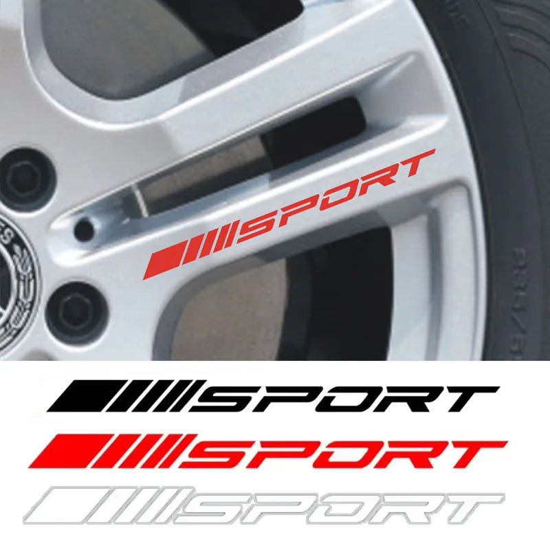 Fashion 4pc Car Stickers Wheels Rims Sport Racing DIY Stripes Decorative Stickers Emblem Car Styling Car SUV Truck Accessories