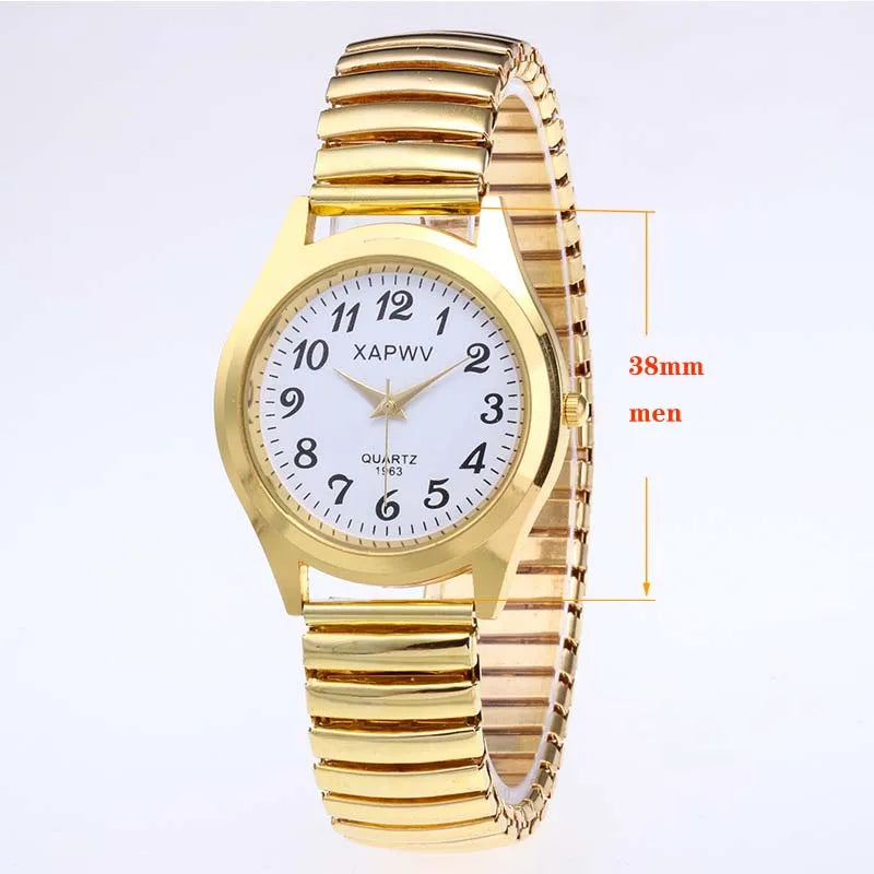 Simple Classic Couple Watch Elastic Spring Strap Large Digital Waterproof Luminous Quartz Wrist Watch Men and Women Gift Clock