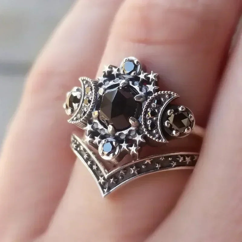 Punk Skull Retro Gothic Rings for Women Men Halloween Goth Witchcraft Accessories Purple Color Rings Fashion Jewelry Gifts