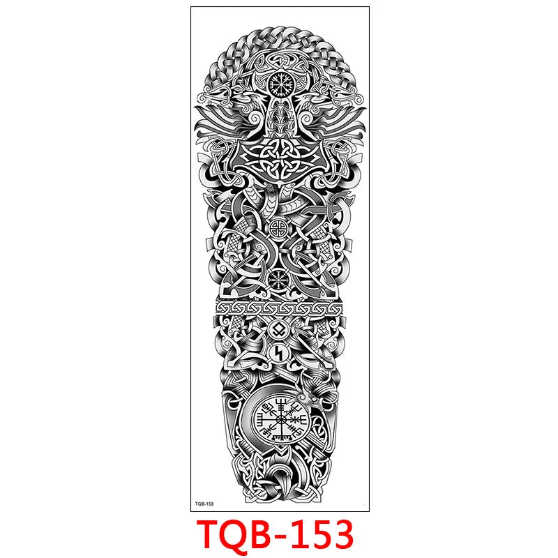 Waterproof Temporary Tattoo Sticker Large Size Tattoo for Men Sleeve Clock Fake Tattoo for Women Girl Full Arm Tattoo Fake