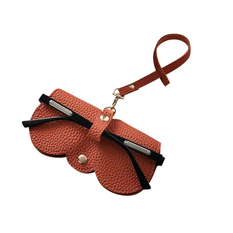 New PU Sunglasses Bag Portable Eyeglass Case Sunglasses Protection Cover Cute Eyeglass Clip Simple Eyeglass Bag Pendant