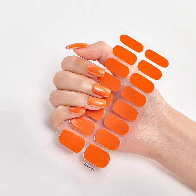 Baking Free Nail Stickers Wholesale Gradient glitter Nail Stickers Simple Waterproof Nail Sticker Full Color Solid Color Sticker