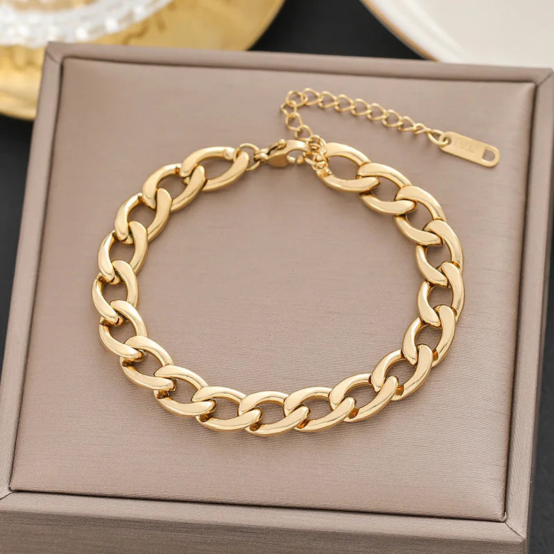 316 Stainless Steel Butterfly Heart Belt Twist Multilayer Chain Bracelet For Women Jewelry Party Gifts Bijoux Pulsera