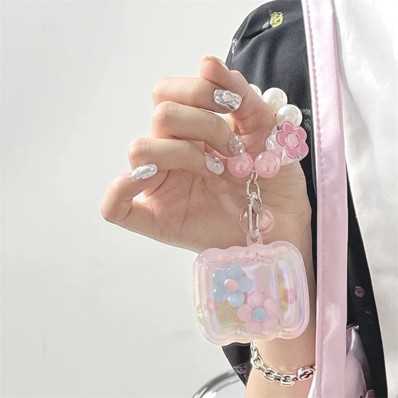 Flower Silicone Soft Shockproof Bracelet Love ins Cute Wireless Bluetooth Earphone Case For Apple Airpods Pro 2nd 3 2 1 Capa