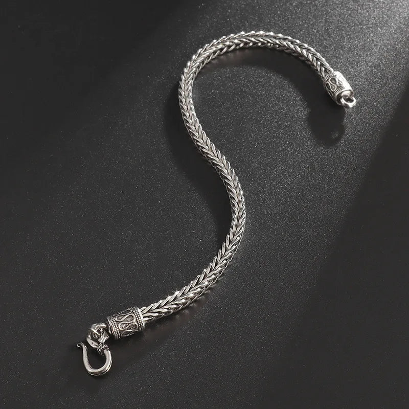Retro Punk Keel Chain Bracelet Stainless Steel Silver Color Fashion Personality Cool hip-hop Rock Jewelry Gift For Men Women