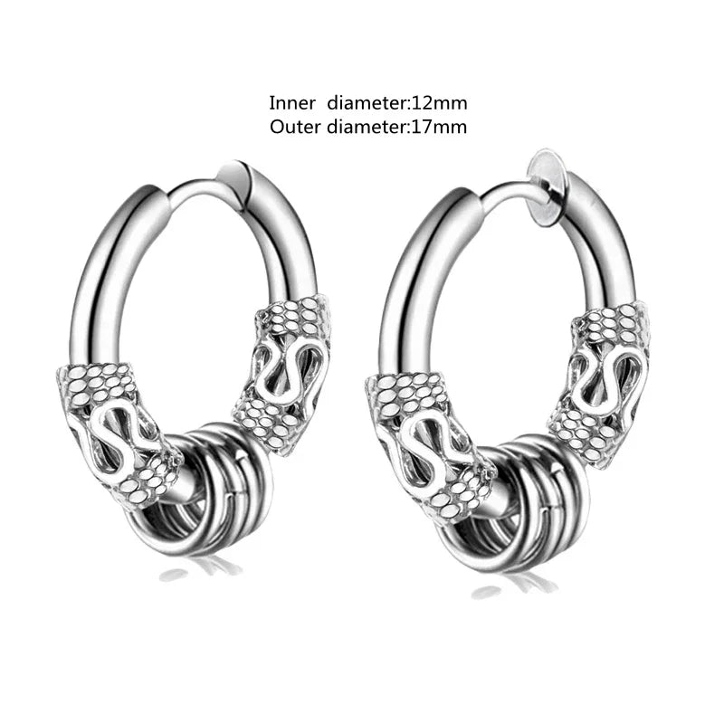 Fashion Personality Creative Snake Winding Plant Vine Hoop Earrings for Men Women Daily Wear Hypoallergenic Luxury Jewelry