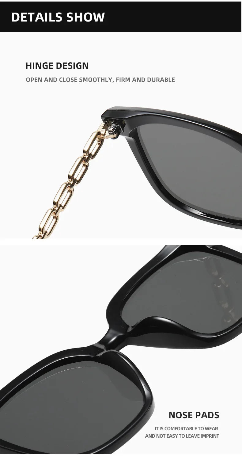Square Sunglasses for Woman 2023 Vintage Big Frame Black Mirror Sun Glasses Shading Polarizer Sexy Female Travel Eyewear Uv400