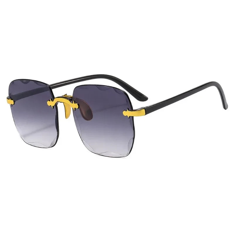 New Rimless Square Sunglasses Women's Brand Designer Fashion Sun Glasses Female Summer Travel Trend Eyewear UV400 Oculos De Sol