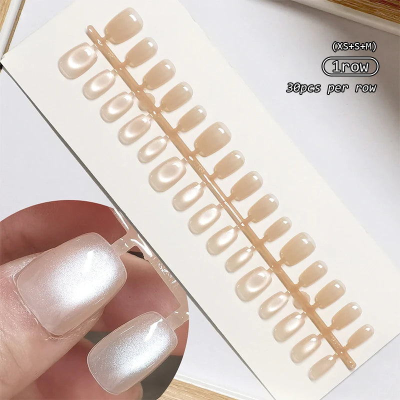 30Pcs Nail Tip Fake Nail Fashion Wearable False Nails Simple Full Cover Press on Nails DIY Wear Nail Tool