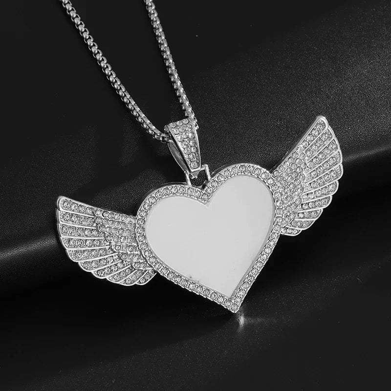Hip-Hop Iced Out Spades Playing Card Necklace Men\'s Personalized Street Hip-Hop Rock Trend Jewelry Cool Luck Necklace