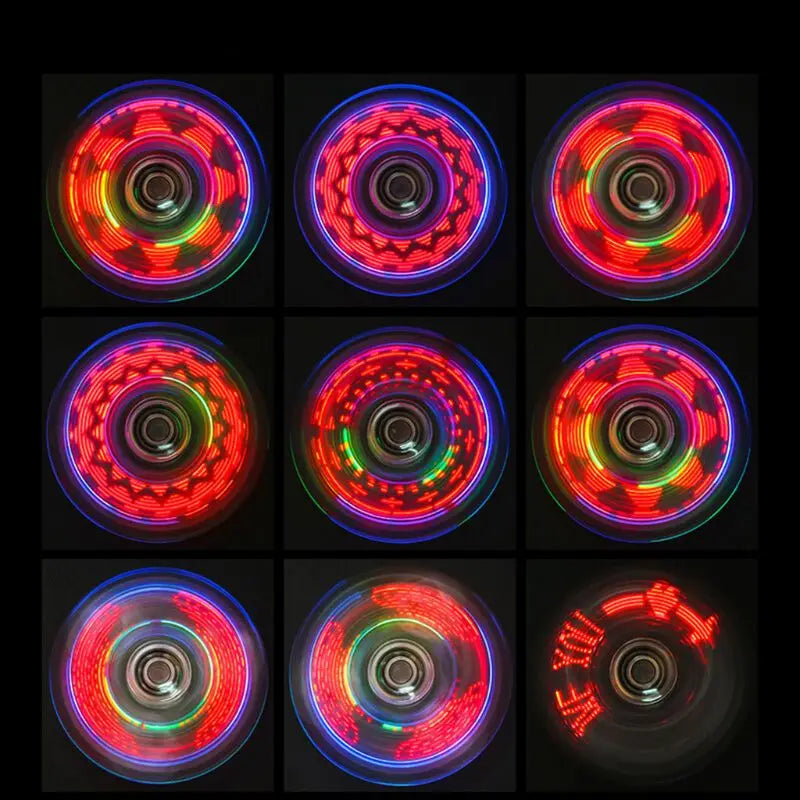 Novelty Multiple Changes LED Fidget Spinner Luminous Hand Top Spinners Glow in Dark EDC Stress Relief Toys