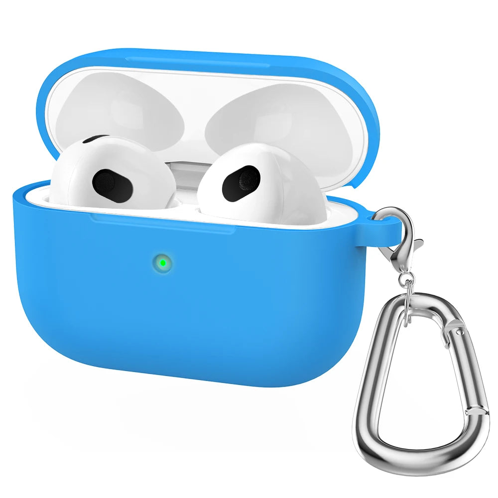 Origin Soft Silicone For Apple Airpods 3 Protective Case Bluetooth Wireless Earphones Cover Shell for Air Pods 3rd gen With Hook
