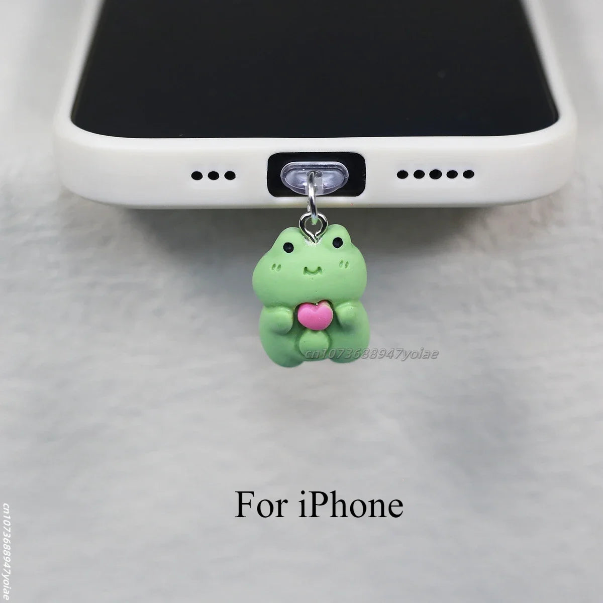 Love Frog Phone Dust Stopper Cute Bear Decorative Pendant DIY Pendant for iPhone/Xiaomi/Type-C Interface Phone Accessories