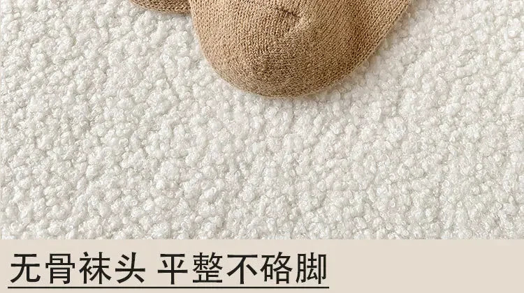 Winter Cashmere Wool Woman Socks Solid Cream Color Harajuku Retro Long Socks Women Girls Thermal Crew Sock Calcetines Mujer New