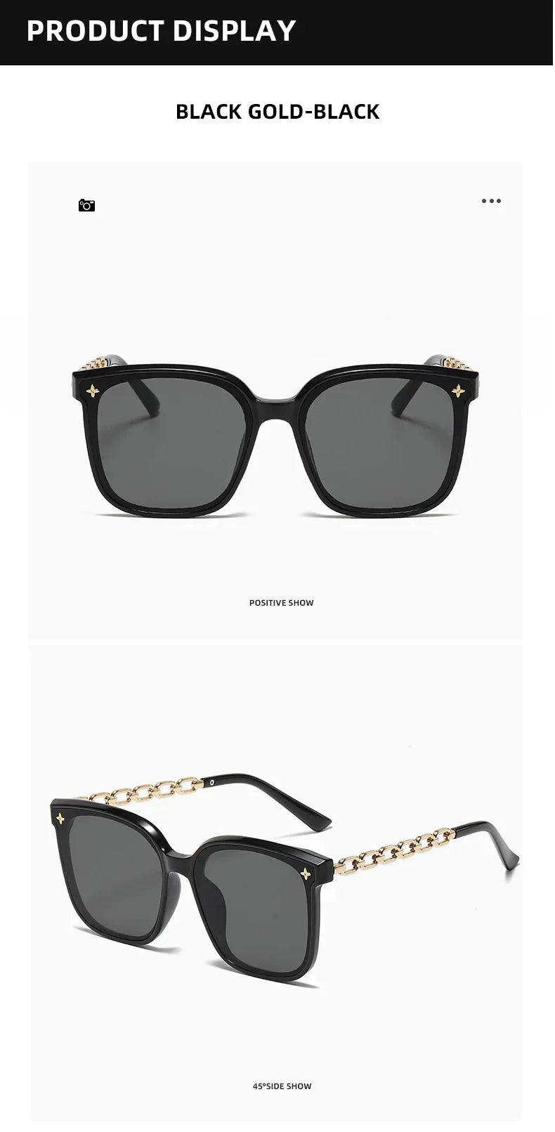 Square Sunglasses for Woman 2023 Vintage Big Frame Black Mirror Sun Glasses Shading Polarizer Sexy Female Travel Eyewear Uv400