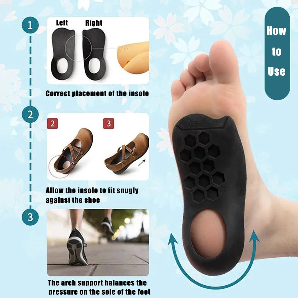 Flat Foot O-Shaped Legs Insole for Shoes Correction Arch Support Plantar Fasciitis Orthopedic Insoles Men/Women Foot Care Insert