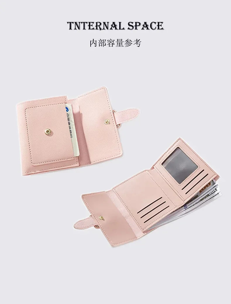 Candy Color Small Wallets PU Leather Coin Pures Ladies Card Holder Mini New Design Standard Short Purses for Women Solid Purses