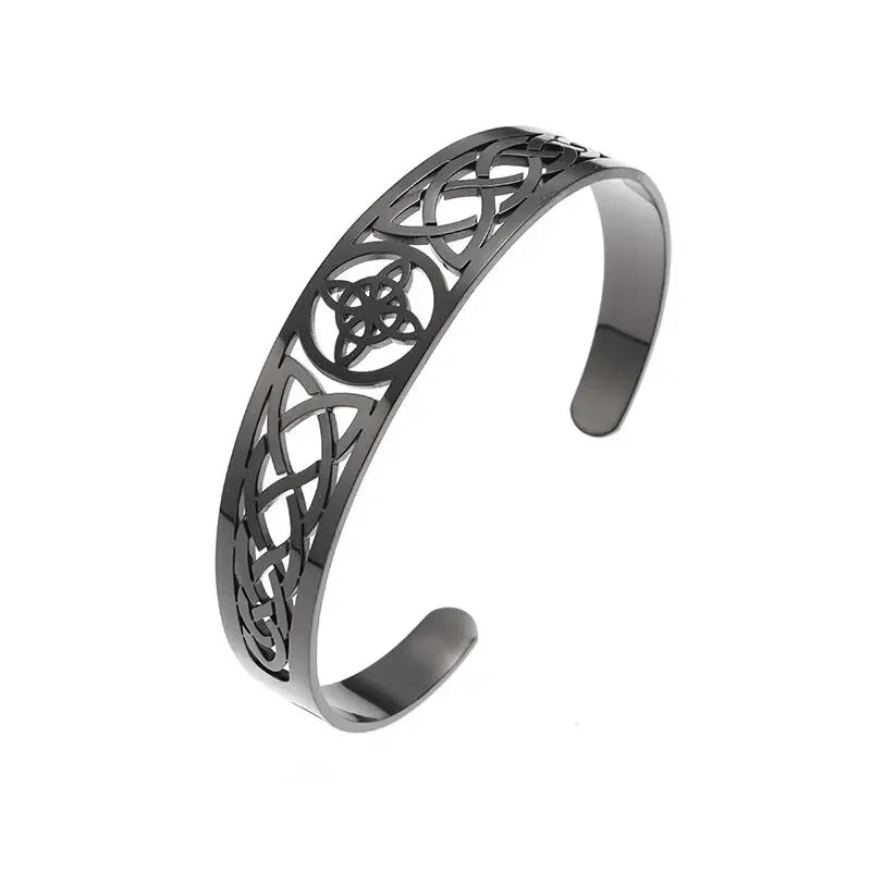 Stainless Steel Witchcraft Witch's Knot Adjustable Bracelet for Men Women Irish Celtic Supernatural Lucky Jewelry
