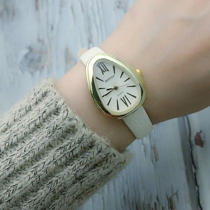 Brand Waterdrop Dial Women Watch Simple Student Fashion Gift Quartz Watches Leather Strap Wristwatches Dropshipping Reloj Mujer