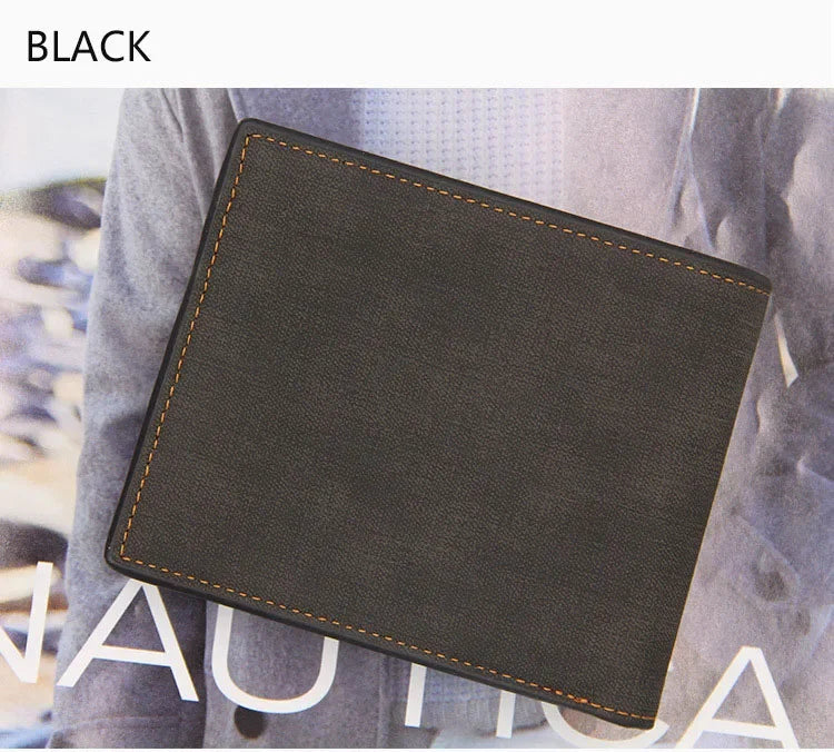 New Slim Vintage Men Wallets High Quality Card Holder Male Purses Photo Holder PU Leather Small Mens Clutch Wallet