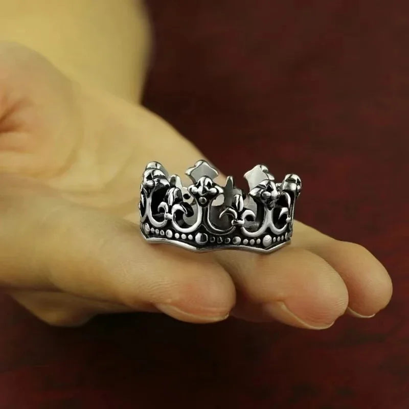 Fashion Classic Retro Crown King Fashion Punk Simple Ring For Men Women's Party Charm Accessories Decoration Gift Creative