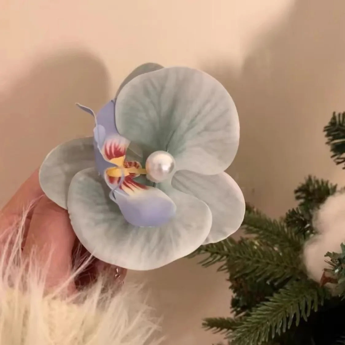 Phalaenopsis Pearl Hair Clip Flower Hairpin Orchid Butterfly Hairs Clip Hair Accessories Hair Styling Tools Bow Flower