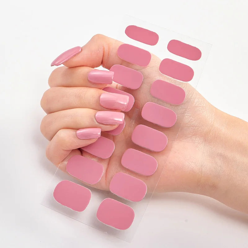 Baking Free Nail Stickers Wholesale Gradient glitter Nail Stickers Simple Waterproof Nail Sticker Full Color Solid Color Sticker