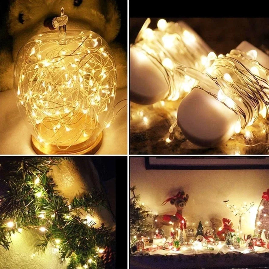 20M Waterproof USB LED Lights String Copper Silver Wire Garland Light Fairy Lights For Christmas Wedding Party Decoration Wreath